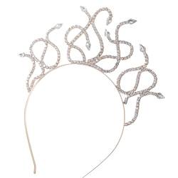 Lamala Goldene Kristall Schlange Haar Hoop Schlange Cosplay Stirnband Vintage Schlange Party Headwear Gothic Haar Hoop Haarband Für Schlange Kopfschmuck von Lamala