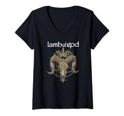 Lamb of God – Steam Skull T-Shirt mit V-Ausschnitt von Lamb of God Official