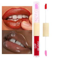 Flüssiger Lippenstift mit klarem Lipgloss - Nicht klebender Lippenfleck,Spiegeleffekt-Lippenstift für Frauen, Glasspiegel-Glow-Lipgloss, nicht klebender Lippenfleck, feuchtigkeitsspendendes Lambo von Lambo