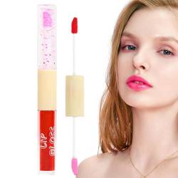 Lippenstift mit zwei Enden - Täglicher Lippenstift für Frauen - Spiegeleffekt-Lippenstift für Frauen, Glasspiegel-Glow-Lipgloss, nicht klebender Lippenfleck, feuchtigkeitsspendendes Lippenöl für Lambo von Lambo