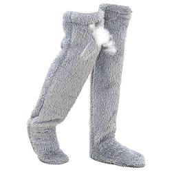 Warme Fuzzy Socken, Überkniehohe Fuzzy-Socken, Weiche Warme Fuzzy-Socken, Süße Warme Socken Mit Beinabdeckung Kniestrümpfe, Bequeme Wintersocken Zum Schlafen Zu Hause Für Frauen von Lambo