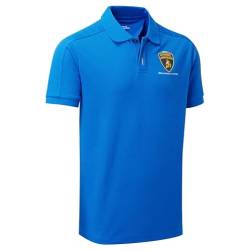 Automobili Lamborghini Leichtes klassisches blaues Herren-Poloshirt, offizieller Merchandise-Artikel, blau, L von Lamborghini