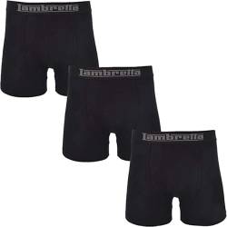 Lambretta Boxershorts für Herren, Baumwolle, elastisch, S-XXL Gr. L, schwarz / weiß von Lambretta