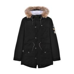 Lambretta Herren-Parka mit Sherpa-Futter, Schwarz , XL von Lambretta