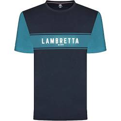 Lambretta Herren Raglan Retro-T-Shirt mit Logo-Panel, Marineblau, Größe XL, navy, XL von Lambretta