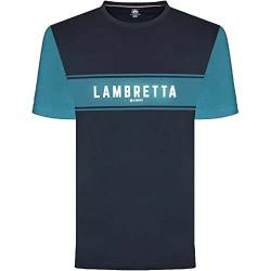 Lambretta Herren-T-Shirt mit Logo-Panel, Raglan, Marineblau, Größe L, navy, L von Lambretta