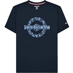 Lambretta Herren T-Shirt mit Paisley-Logo, Rundhalsausschnitt, kurzärmelig, Retro-T-Shirt, navy, L von Lambretta