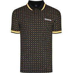 Lambretta Mens Black Geometric Polo Shirt S von Lambretta