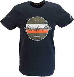 Lambretta T-Shirt mit Rundhalsausschnitt im Retro-Vintage-Druck, navy, L von Lambretta
