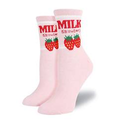 Lamdoo Kawaii Süße Frauen Funny Cute Cream Candy Farbe Milch Erdbeer Socken Pink von Lamdoo
