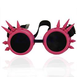 Lamdoo Vintage Viktorianischen gotischen Cosplay Rivet Steampunk Goggles Brille Schweißen Punk Pink von Lamdoo
