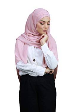 Hijab, aus Crêpe-Musselin, mit integrierter Haube, Rosa, One size von Lamis Hijab