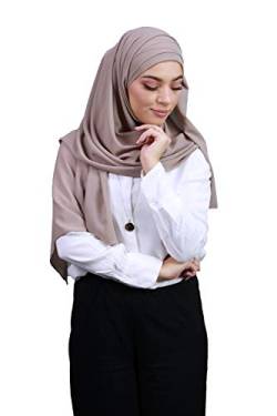 Hijab, aus Crêpe-Musselin, mit integrierter Haube, taupe, One size von Lamis Hijab