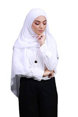 Hijab, aus Crêpe-Musselin, mit integrierter Haube, weiß, One size von Lamis Hijab