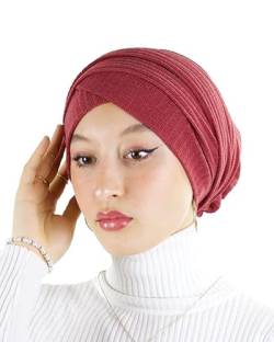 Hijab-Turban aus Netzstoff, 100 % Baumwolle, für muslimische Damen, himbeere, One size von Lamis Hijab