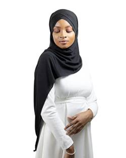 Hijab Winter Anziehhilfe für Damen Muslimisch, geflammt, Schwarz , One size von Lamis Hijab