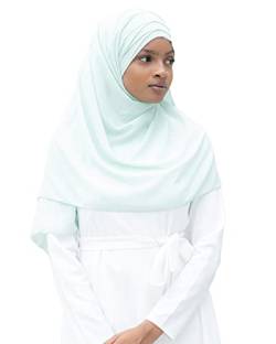 Hijab zum Einfädeln, komplett Crêpe-Chiffon, mit integrierter Mütze, Lindgrün, One size von Lamis Hijab