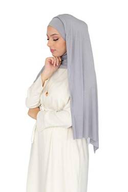 Lamis Hijab – Hijab zum Einfädeln, komplett Jersey Gr. 58, hellgrau HE300 (Gris clair) von Lamis Hijab