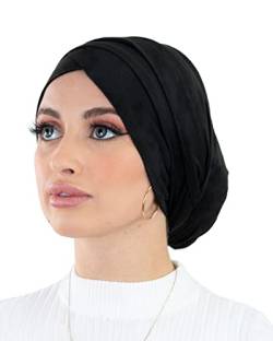 Lamis Hijab Turban aus Wildleder für Damen, muslimisch, gewebt, Schwarz , One size von Lamis Hijab