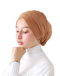 Lamis Hijab Turban aus Wildleder für Damen, muslimisch, gewebt, camel, One size von Lamis Hijab