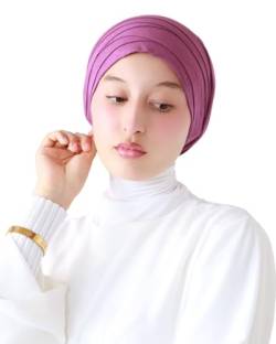 Turban Damen Hijab Überkreuzmütze für muslimische Frauen TU-2, dunkelviolett, One size von Lamis Hijab