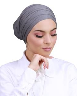 Turban Hijab Kopfbedeckung für muslimische Frauen Gr. One size, dunkelgrau TU-2 (Gris foncé) von Lamis Hijab
