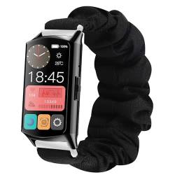 Kompatibel mit EGQINR Smartwatch-Bändern, Lamshaw 18 mm Stoff, elastisches Haargummi, elastisches Damen-Ersatzband, kompatibel mit EGQINR H31/MKYOPT H31 Smartwatch-Fitness-Trackern, 4 cm von Lamshaw