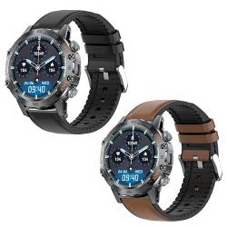 Kompatibel mit K52-Smartwatch-Bändern, Lamshaw 22 mm, Leder-Silikonarmbänder, kompatibel mit LIGE K52 Smartwatch/Sunkta K52 3,5 cm Smartwatch/Linwear K52 Militär-Smartwatches/EIGIIS K52 1.39 von Lamshaw