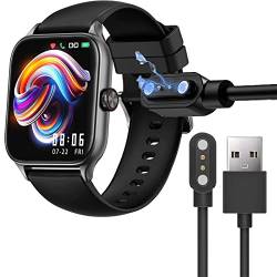 Kompatibel mit LESHIDO Smart Watch Ladegerät, Lamshaw magnetisches USB-Ladekabel Ersatzladekabel kompatibel mit LESHIDO CS08 1,85 Zoll Smart Watch / ANDFZ CS08 Smart Watch / CS08 Smart Watch (Schwarz) von Lamshaw