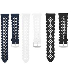 Lamshaw Ersatz-Armband für TOZO S3 Smartwatch, Silikon-Ersatzbänder, kompatibel mit TOZO S3 4,7 cm Smartwatch (3 Stück, Schwarz + Weiß + Blau) von Lamshaw