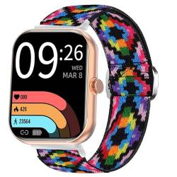 Lamshaw Ersatzarmband, kompatibel mit SOMTLERK A221 Smartwatches, elastisches Nylon, verstellbares Ersatzarmband, Zubehör für Damen und Herren, kompatibel mit SOMTLERK A221 Smartwatches/Deeprio TGW101 von Lamshaw