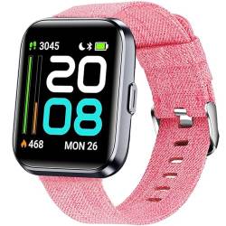 Lamshaw ID208 Plus-Smartwatch-Armband, atmungsaktives Nylon-gewebtes Gewebe, Ersatzarmband, kompatibel mit Quican ID208 Plus, 4,6 cm, aeac ID208 Plus, WMK ID208 Plus, 4,6 cm Smartwatch, Fitpolo ID208 von Lamshaw