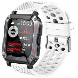 Lamshaw Kompatibel mit Alkai N27 Smartwatch-Armband, Silikon-Ersatzarmbänder, Sportarmband mit Metallschnalle, kompatibel mit Alkai N27 5,1 cm Smart Watch (weiß) von Lamshaw
