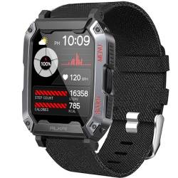 Lamshaw Kompatibel mit Alkai N27 Smartwatch-Armband, atmungsaktives Nylon-gewebtes Gewebe, Ersatzzubehör, kompatibel mit Alkai N27 5,1 cm Smartwatch (schwarz) von Lamshaw