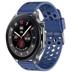 Lamshaw Kompatibel mit OnePlus Watch 2, Silikon-Ersatzarmbänder, Sportarmband mit Metallschnalle, kompatibel mit OnePlus Watch 2 46 mm / 1 Smartwatch (blau) von Lamshaw