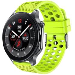 Lamshaw Kompatibel mit OnePlus Watch 2, Silikon-Ersatzarmbänder, Sportarmband mit Metallschnalle, kompatibel mit OnePlus Watch 2 46 mm / 1 Smartwatch (grün) von Lamshaw