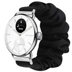 Lamshaw Kompatibel mit Withings Smartwatch-Bändern, 18 mm, 20 mm, elastisches Haargummi, für Damen, niedliches Ersatzband (18 mm großes Band, schwarz) von Lamshaw