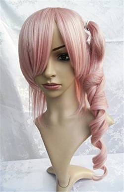 LanTing Cosplay Perücke FF13 Final Fantasy XIII Pink Curl Lange Perücke SERAH FARRON Cosplay Party Fashion Anime Human Costume Full wigs Synthetic Haar Heat Resistant Fiber von LanTing