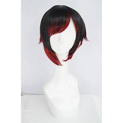 LanTing Cosplay Perücke RWBY "Red" Trailer Ruby Rose black red Cosplay Party Fashion Anime Human Costume Full wigs Synthetic Haar Heat Resistant Fiber von LanTing