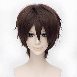 LanTing Hakuouki Okita Souji Dark Brown Short Styled Woman Cosplay Party Fashion Anime Wig von LanTing