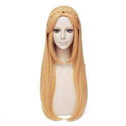 LanTing The Legend of Zelda Princess Gold Long cosplay perücke Frau kurz cosplay Wig perücke karneval fasching Halloween Party 70cm von LanTing