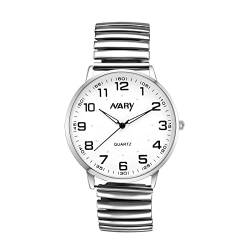 Lancardo Armbanduhr für Herren und Damen, elastisches Band, leicht zu lesen, große Zifferblatt, Stretchband, Uhr für Vatertag, Herren V von Lancardo