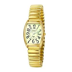 Lancardo Damen-Armbanduhr mit elastischem Band: voll leuchtendes Display, Tagesanzeige, Edelstahl, Stretchband, analog, Quarz, rechteckig, leicht zu lesen, Damen-Armbanduhr von Lancardo