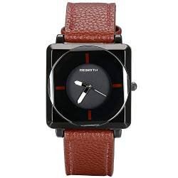 Lancardo Damen Mode Analog Quarz Uhren Wasserdicht Quadratisches Zifferblatt Armbanduhr mit Lederarmband von Lancardo