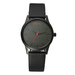 Lancardo Herren Damen Armbanduhr Analog mit Leder Echtleder Armband Uhr schwarz von Lancardo