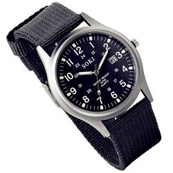 Lancardo Herren Damen Armbanduhr Analog mit Nylon Armband LCD100871 von Lancardo