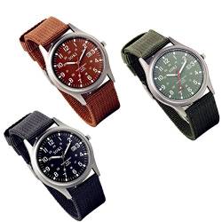 Lancardo Herren Damen Armbanduhr Analog mit Nylon Armband LCD100872 von Lancardo