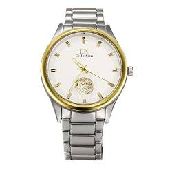Lancardo Herren Mode Armbanduhr Rundes Zifferblatt Alloy Quartz Uhr mit Metallarmband, Gold von Lancardo