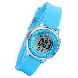 Lancardo Kinder Armbanduhr, 50M wasserdicht Studenten Sport Digital Uhr, Datum/Alarm Stoppuhr/Chronograph, blau(2 Stück) von Lancardo