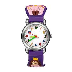 Lancardo Mädchen Kinderuhr Armbanduhr, süße 3D Meerjungfrau Lernuhren Armbanduhr lila von Lancardo